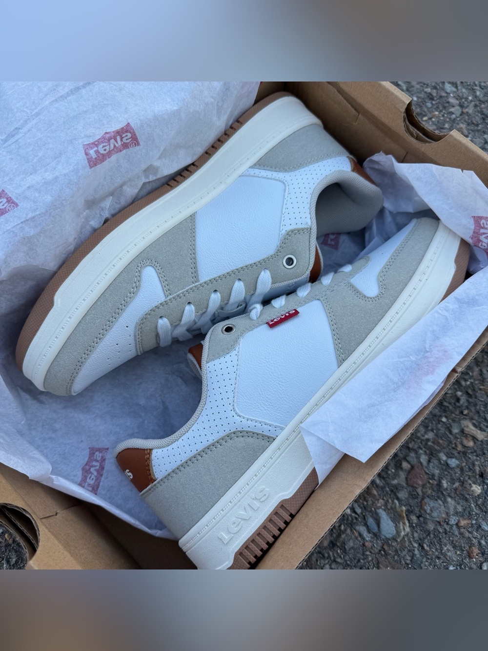 NEW Levi's Men's Drive Lo Leather Casual Low Too Sneaker Shoes Men’s 7 White NWT